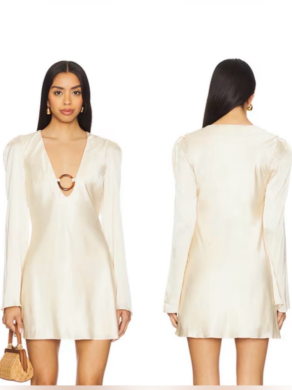 Stone Cold Fox X REVOLVE Bobby Mini Dress Ivory Medium New NWT Long Sleeve